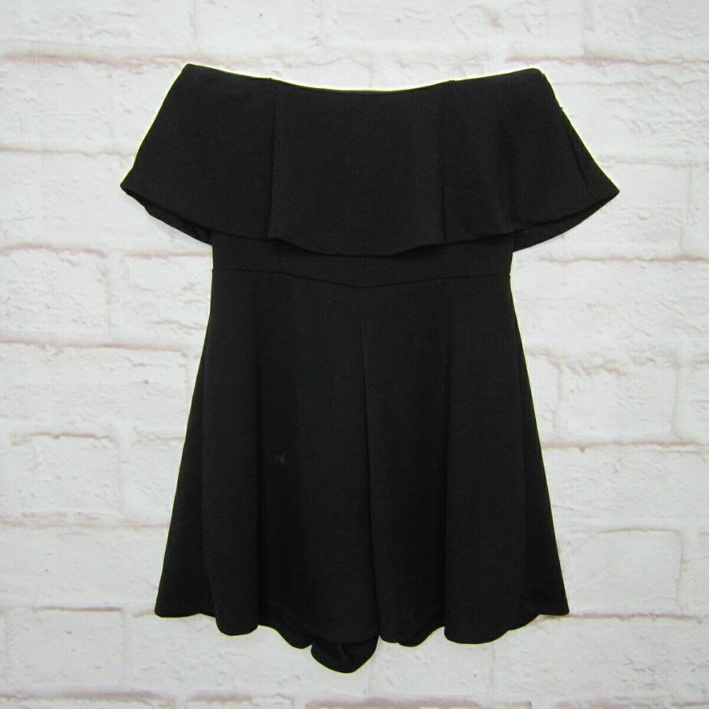 Charlotte Russe Womens Black Strapless One Piece Romper Size S